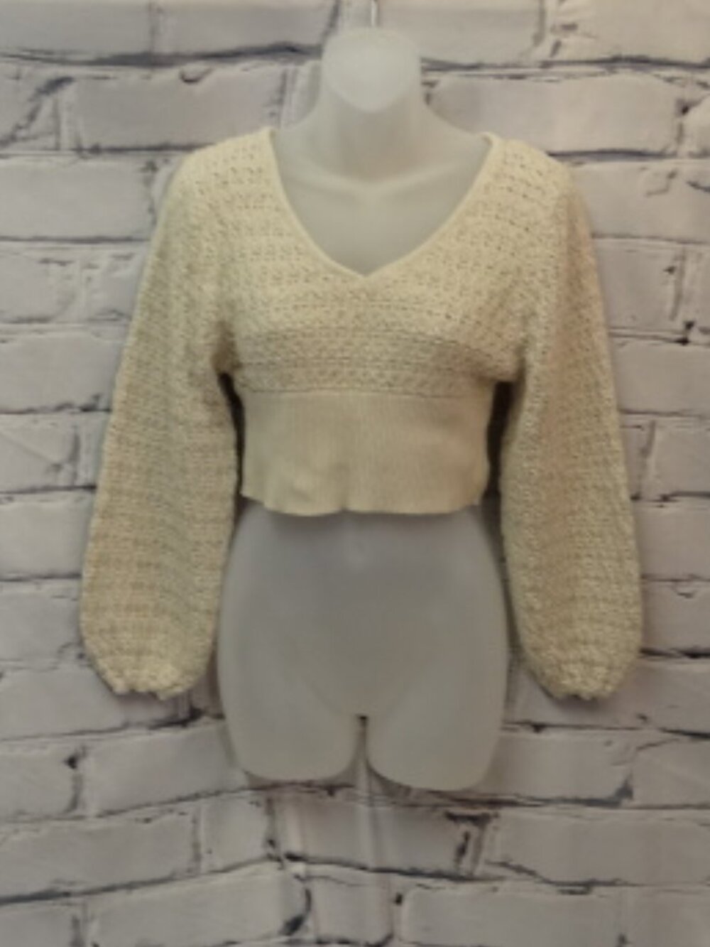 Altar'd State Cream Cropped Sweater
